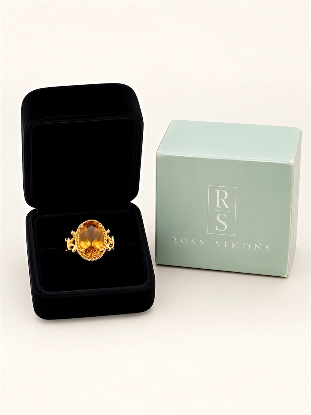 Ross-Simons Citrine Cocktail Ring 18K Gold Over Sterling Vintage Revival Size 6 - Picture 5 of 11
